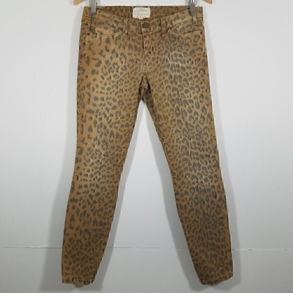 Current/Elliott Denim - Current/Elliott Camel Leopard Skinny Ankle Jeans 0